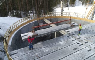 Bilde fra byggingen av Djupedalen Høgdebasseng