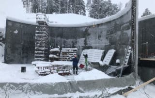 Bilde fra byggingen av Djupedalen Høgdebasseng